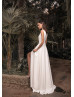 Elegant Ivory Satin Slit Wedding Dress Elegant Ivory Satin Slit Wedding Dress